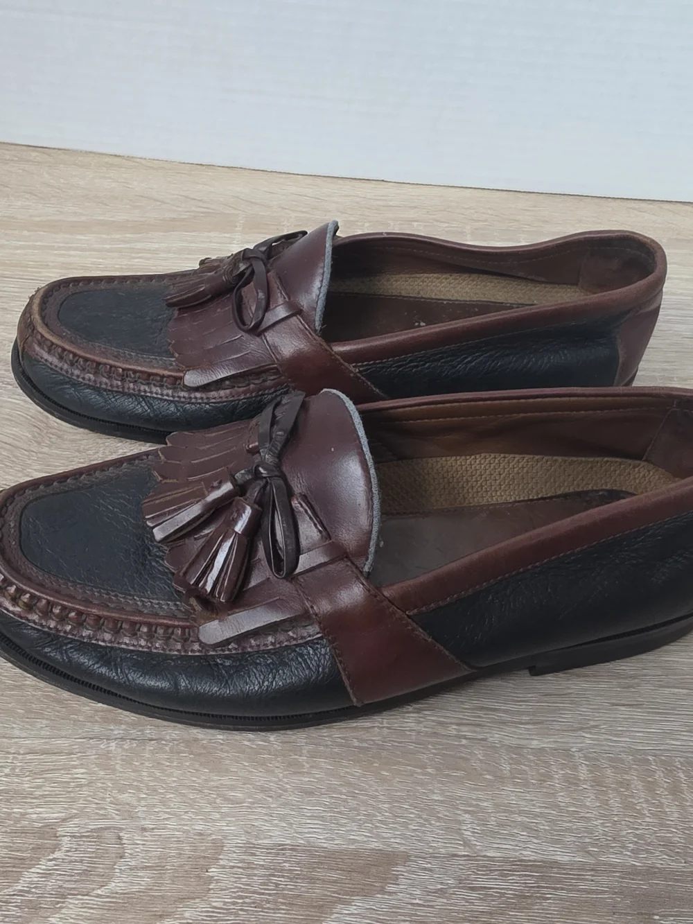 Johnston & Murphy Tassel Loafers Brown Leather Goodyear Neolite Size 8 1/2 M